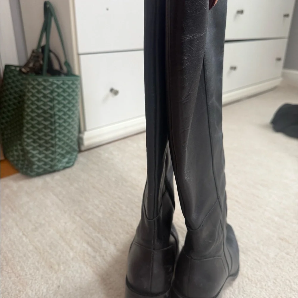 Vince Camuto Black Leather Knee-High Boots - Picture 4 of 5